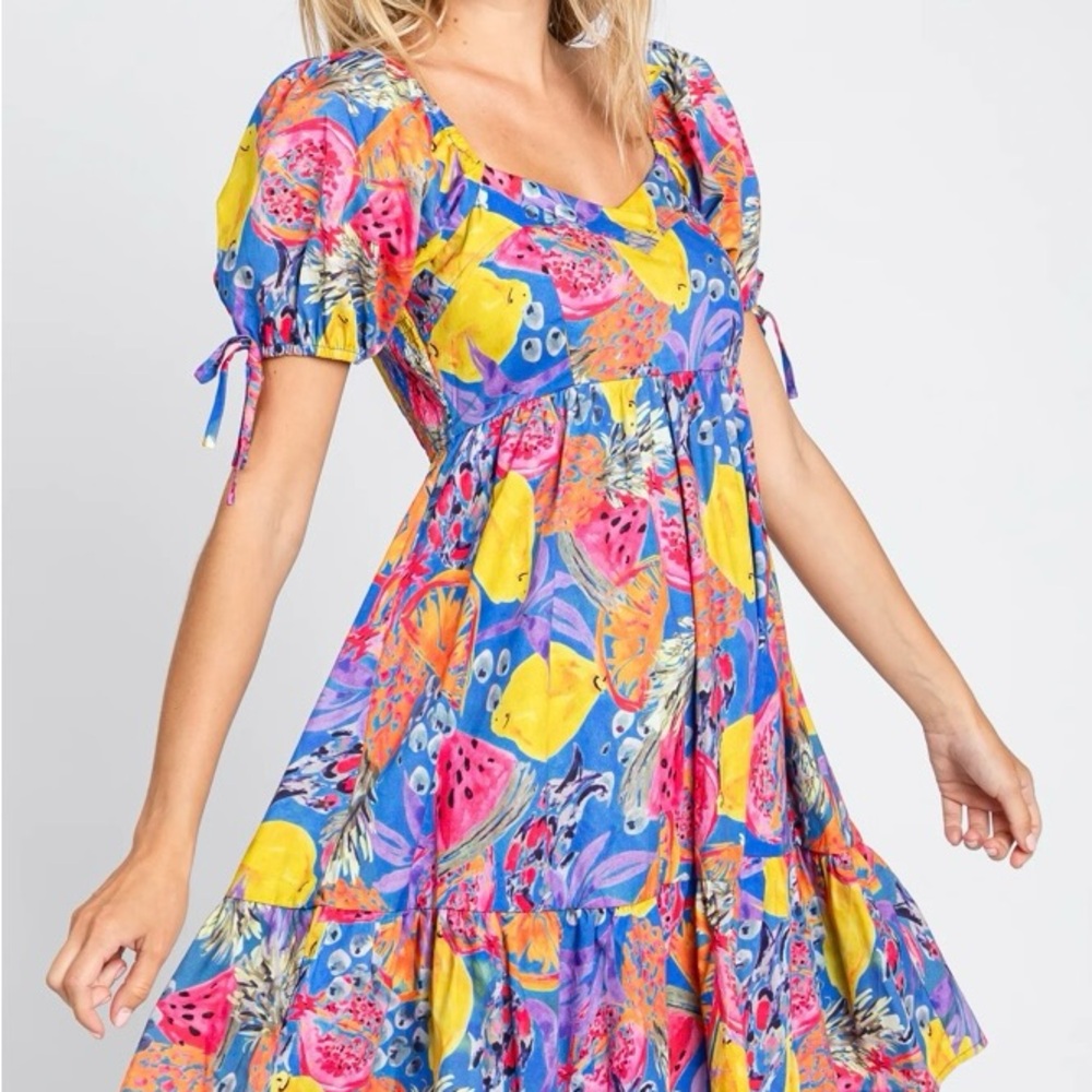 Entro Colorful Floral Mini Dress